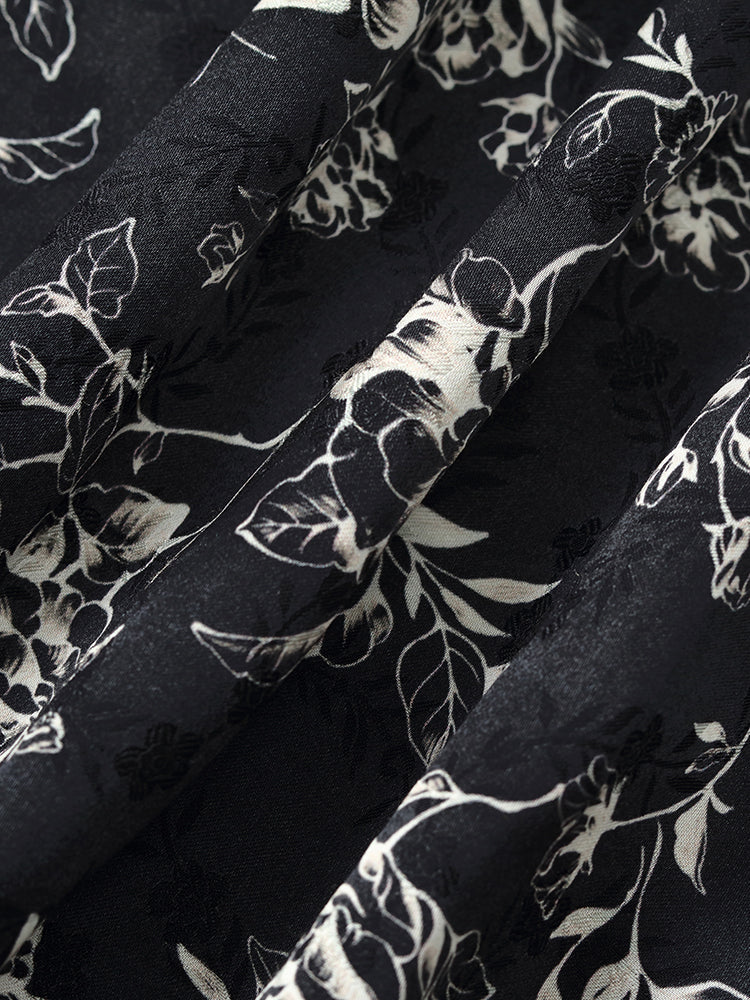 Floral Print Gathered Waist Women Maxi Dress