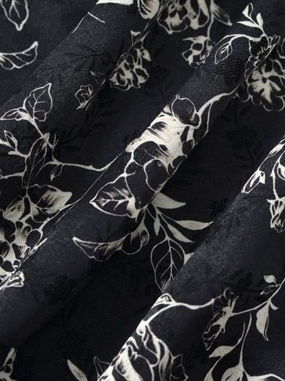 Floral Print Gathered Waist Women Maxi Dress