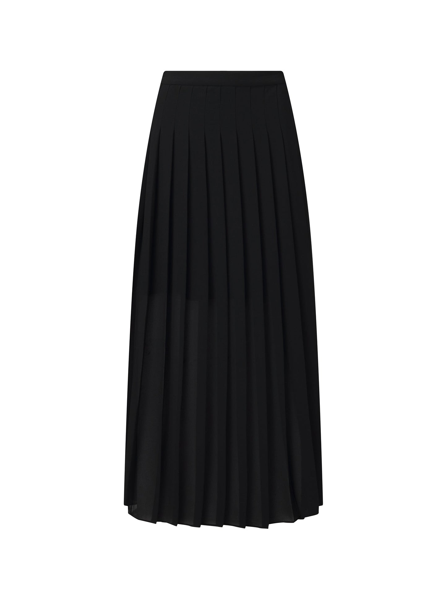 Adjustable Waist Side Slit Women Pleated Skirt