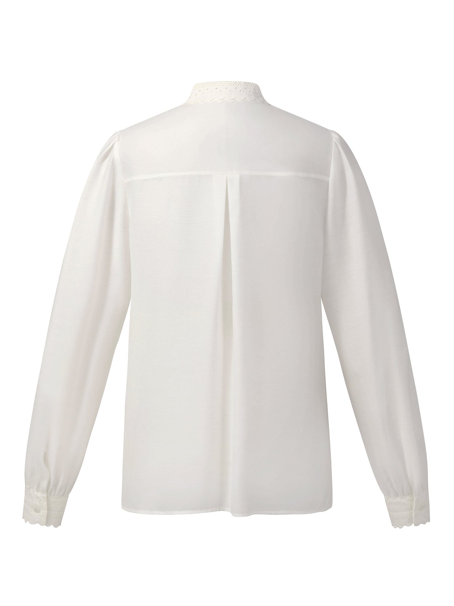 [Preview] Acetate Blend Lace Bow Tie Women Shirt