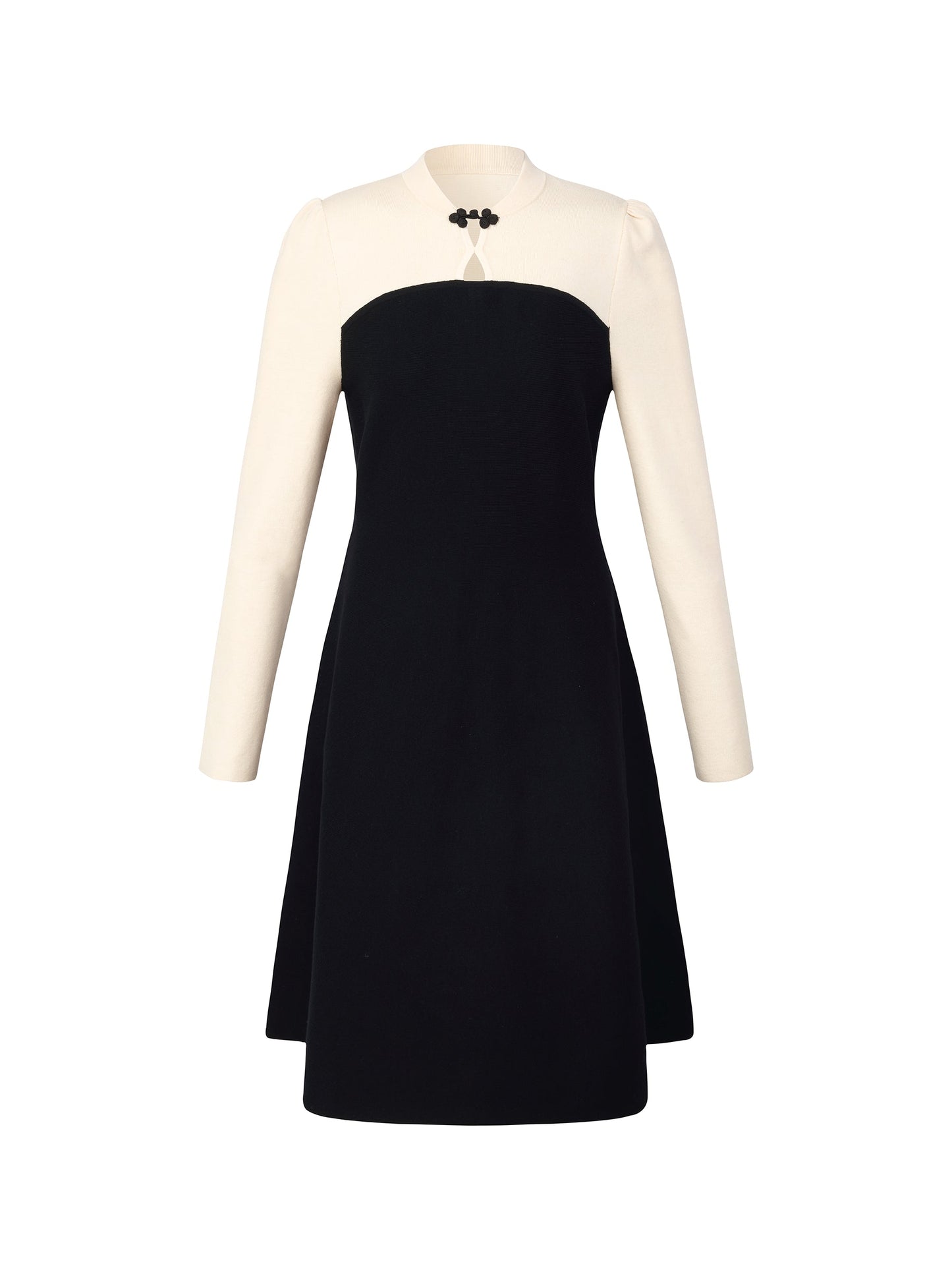 Lyocell Wool Blend Women Knit Qipao Midi Dress