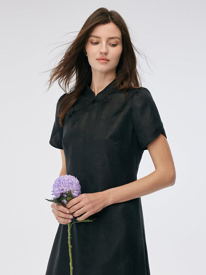 19MM Xiang Yun Silk Women Qipao Midi Dress