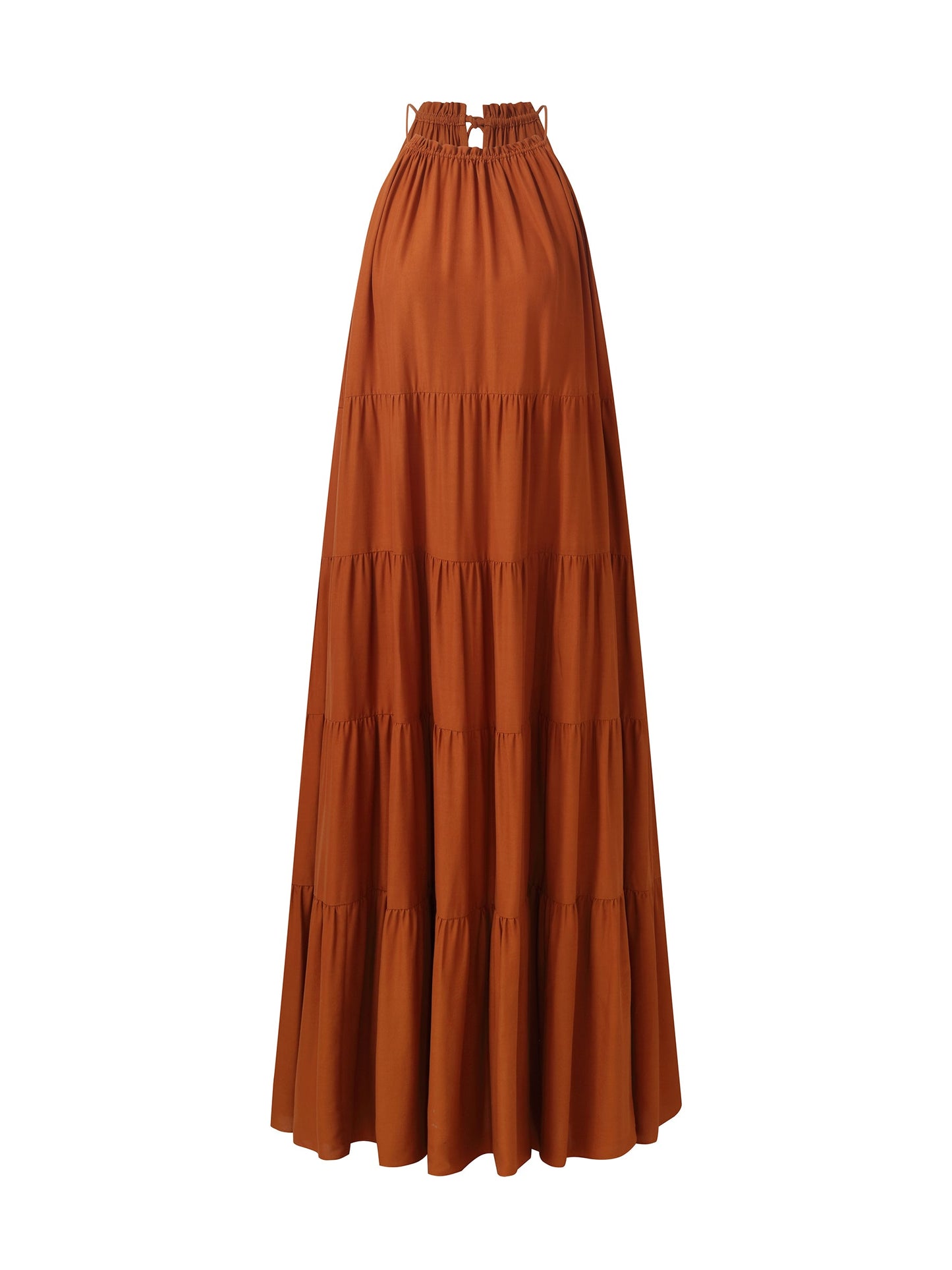 Tencel Acetate Blend Women Halter Maxi Dress