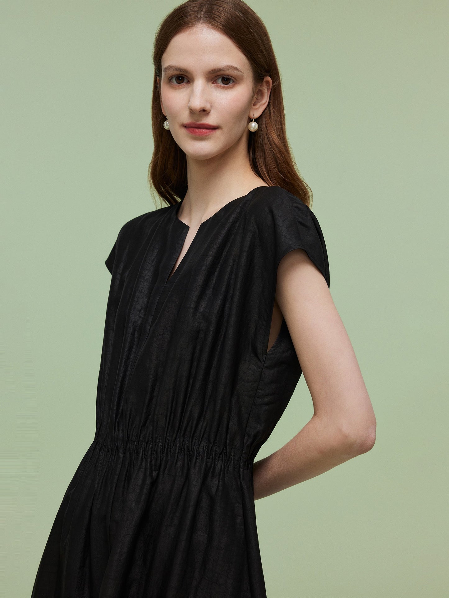 18MM Xiang Yun Silk Women Elastic Waist Maxi Dress