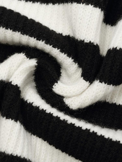 Woolen Knitted Stripe Women Cardigan