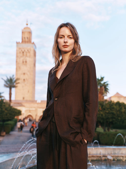 100% Linen Loose Fit X-Line Unisex Blazer