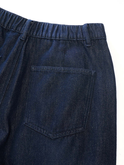 100% Cotton Denim Wide Leg Women Jeans With GO Letter Belt