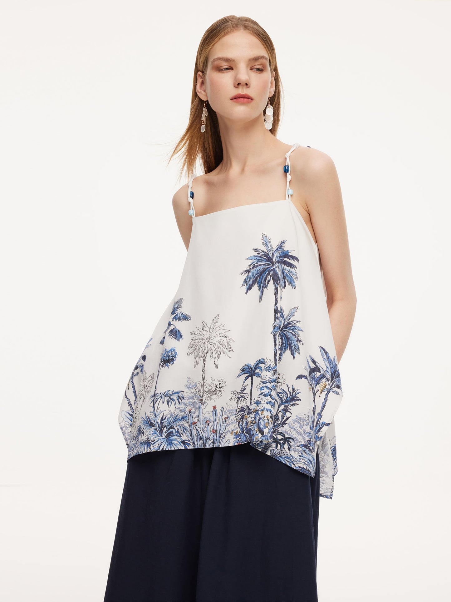 Tencel Linen Blend Floral Printed Women Camisole
