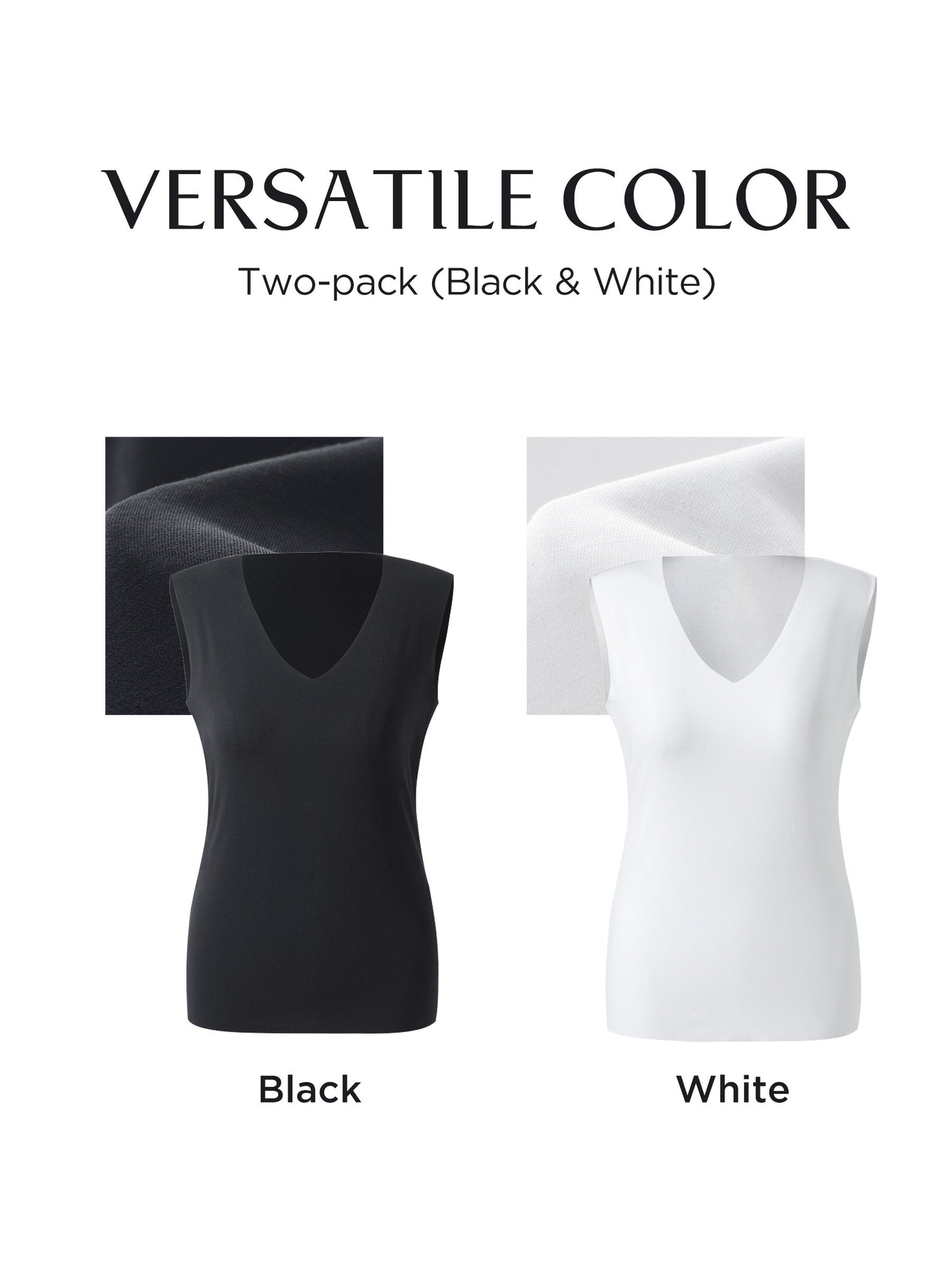 Two-pack (Black & White) Modal V-Neck Women Tank Top