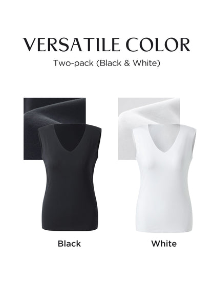 Two-pack (Black & White) Modal V-Neck Women Tank Top