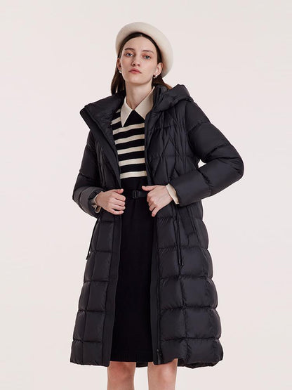 Hooded Pleated Goose Down Garment