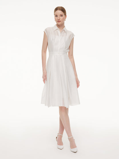 Tencel Acetate Blend Women Midi Shirt Dress