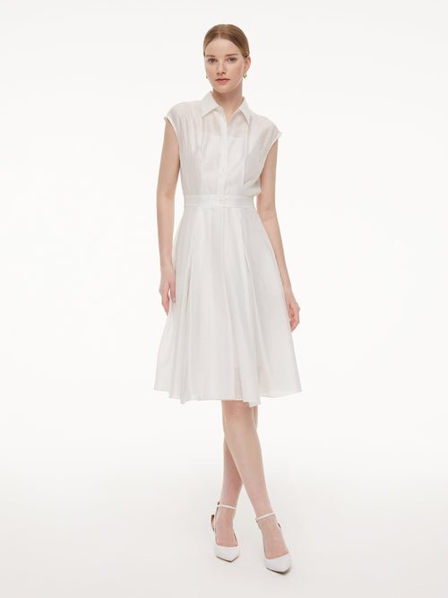 Tencel Acetate Blend Women Midi Shirt Dress
