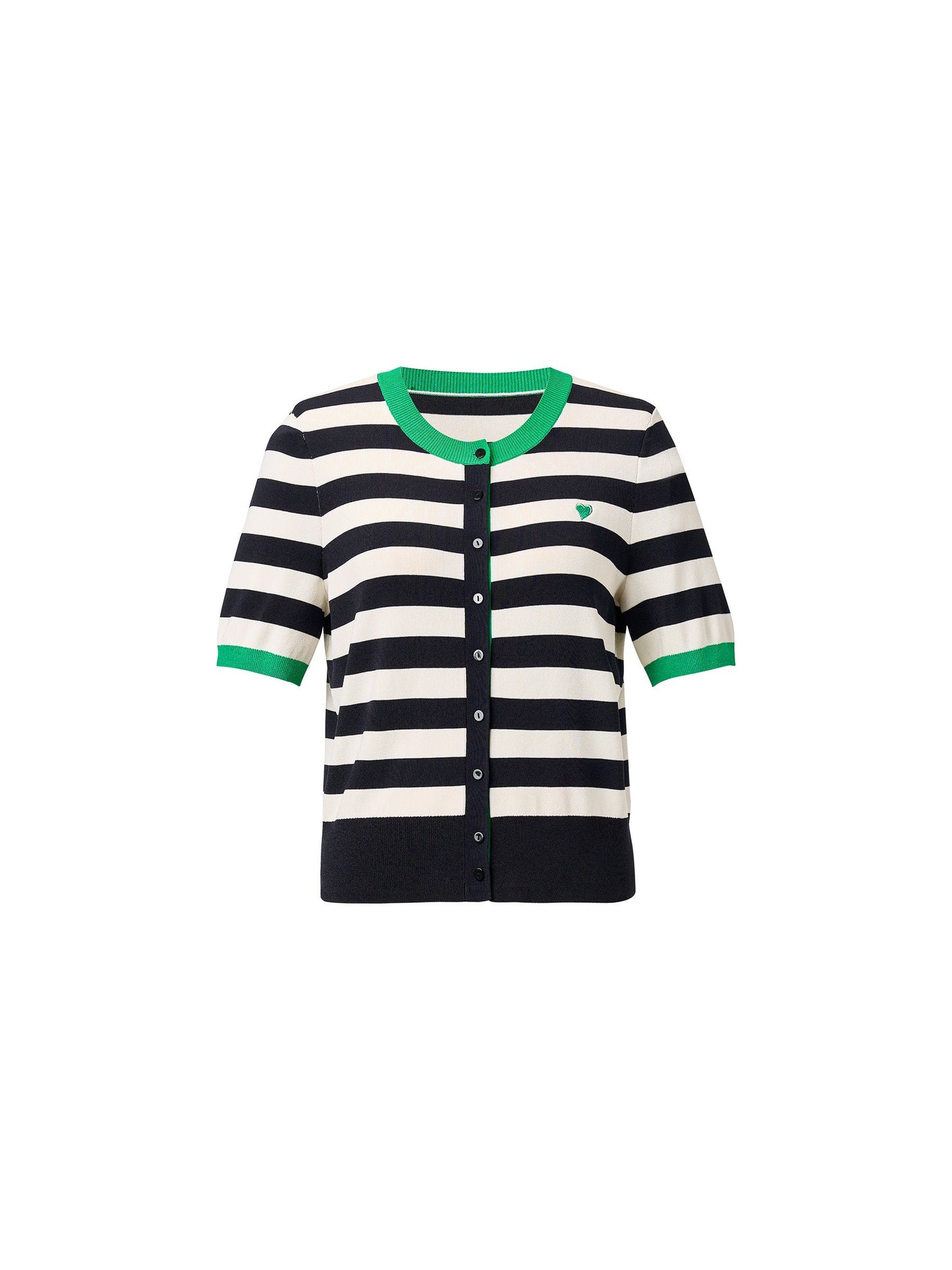Color Block Stripe Women Embroidered Cardigan