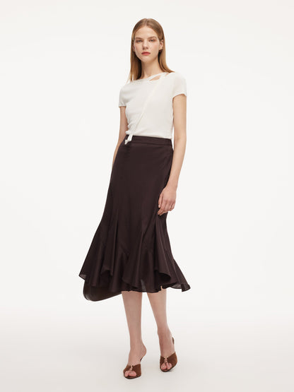 Cotton Blend High-Waisted Women Mermaid Skirt