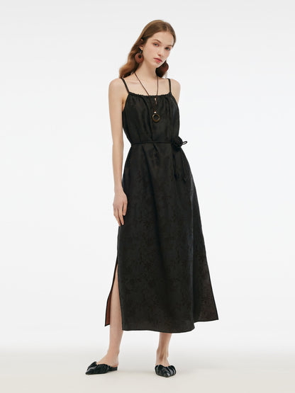 25MM Xiang Yun Silk Jacquard Adjustable Straps Women Maxi Dress