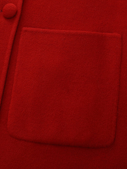 Tencel Wool Blend Double-Faced Women Coat With Detachable Collar
