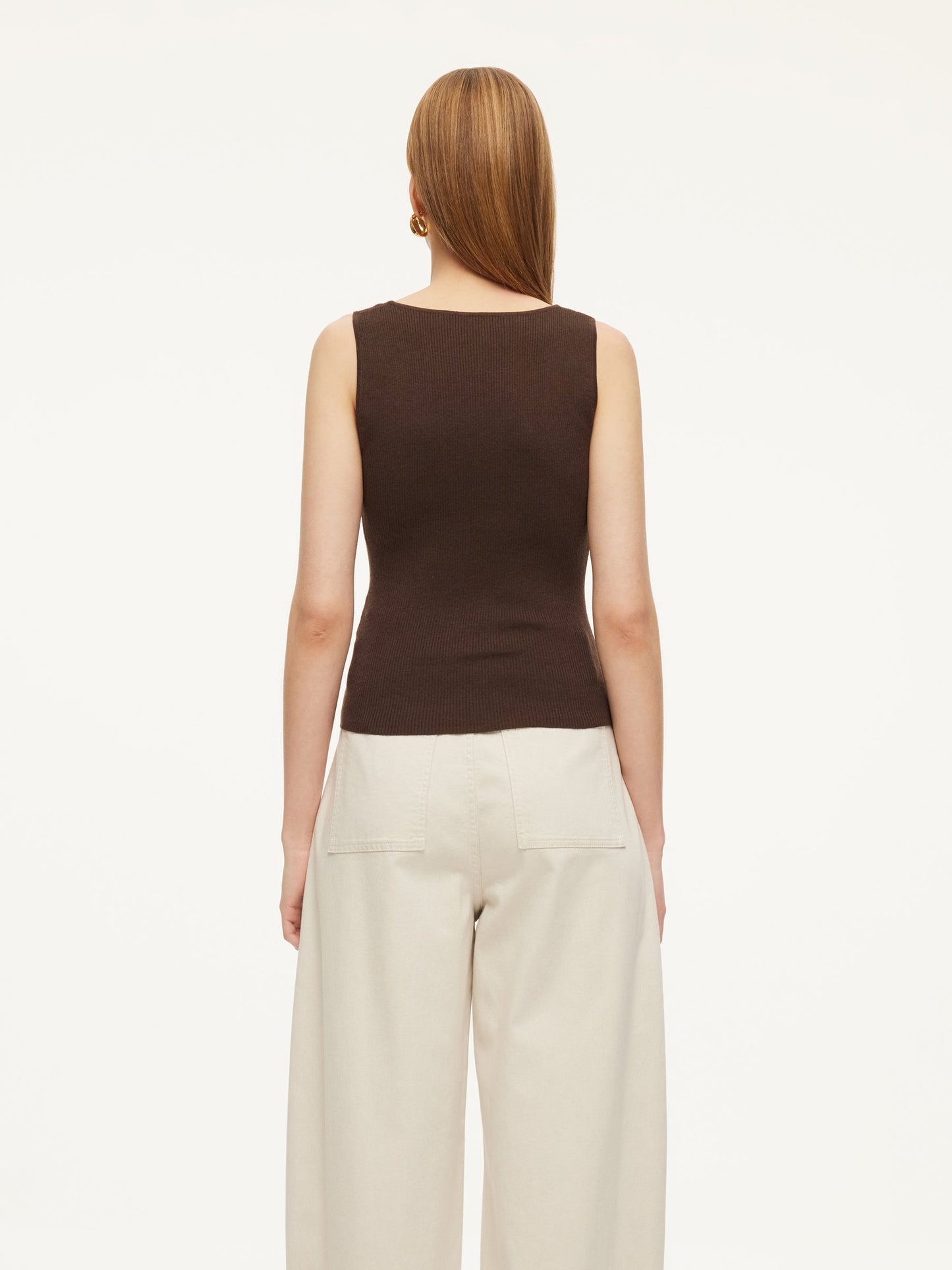 Square Neck Women Knit Tank Top