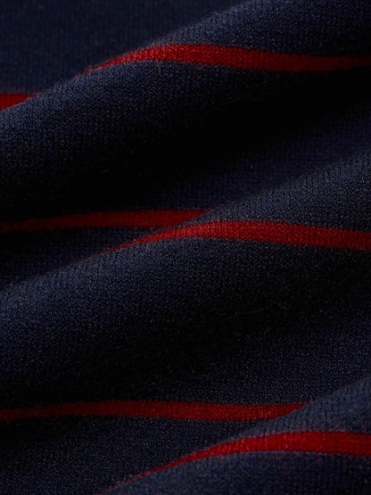 Lyocell Wool Blend Stripe Reversible Zip-Up Women Cardigan
