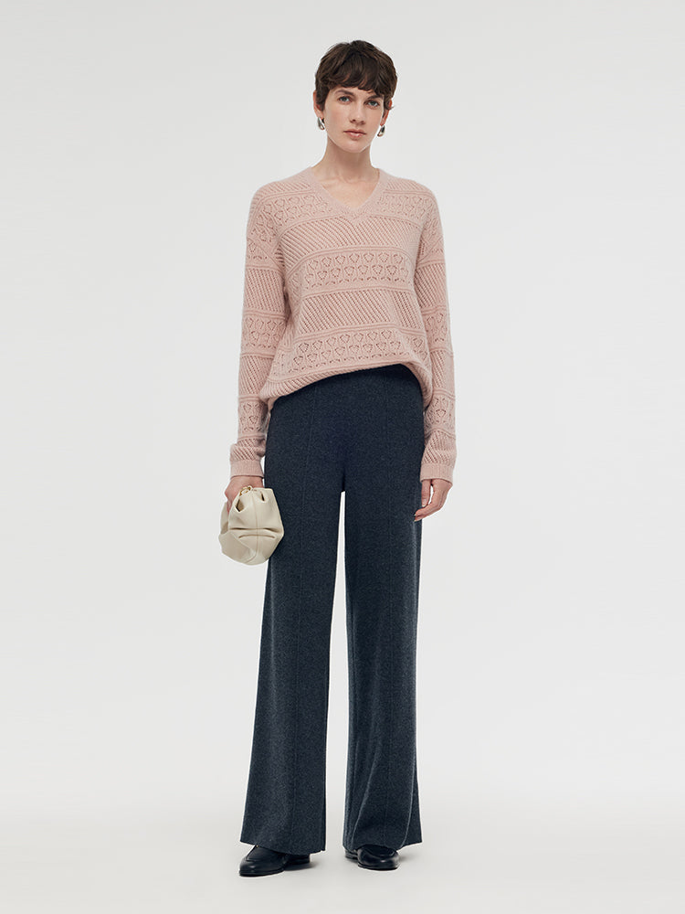 Petite Machine Washable Wool Wide Leg Women Pants