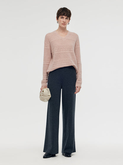 Petite Machine Washable Wool Wide Leg Women Pants