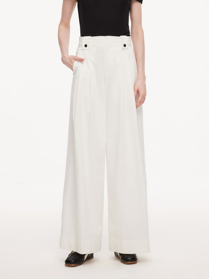 Denim Adjustable Waist Women Relaxed Straight Jeans
