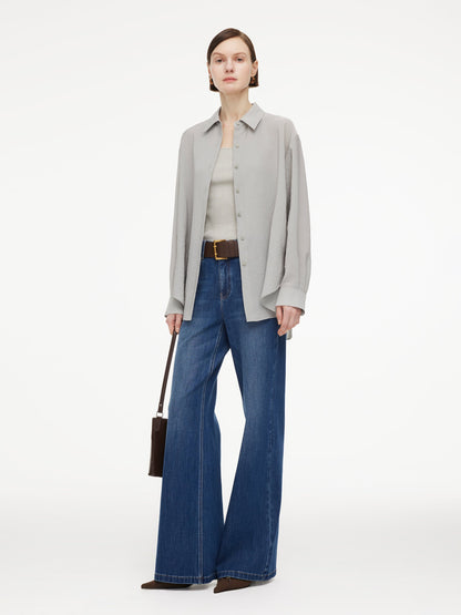[Preview] Triacetate Blend Women Oversized Shirt