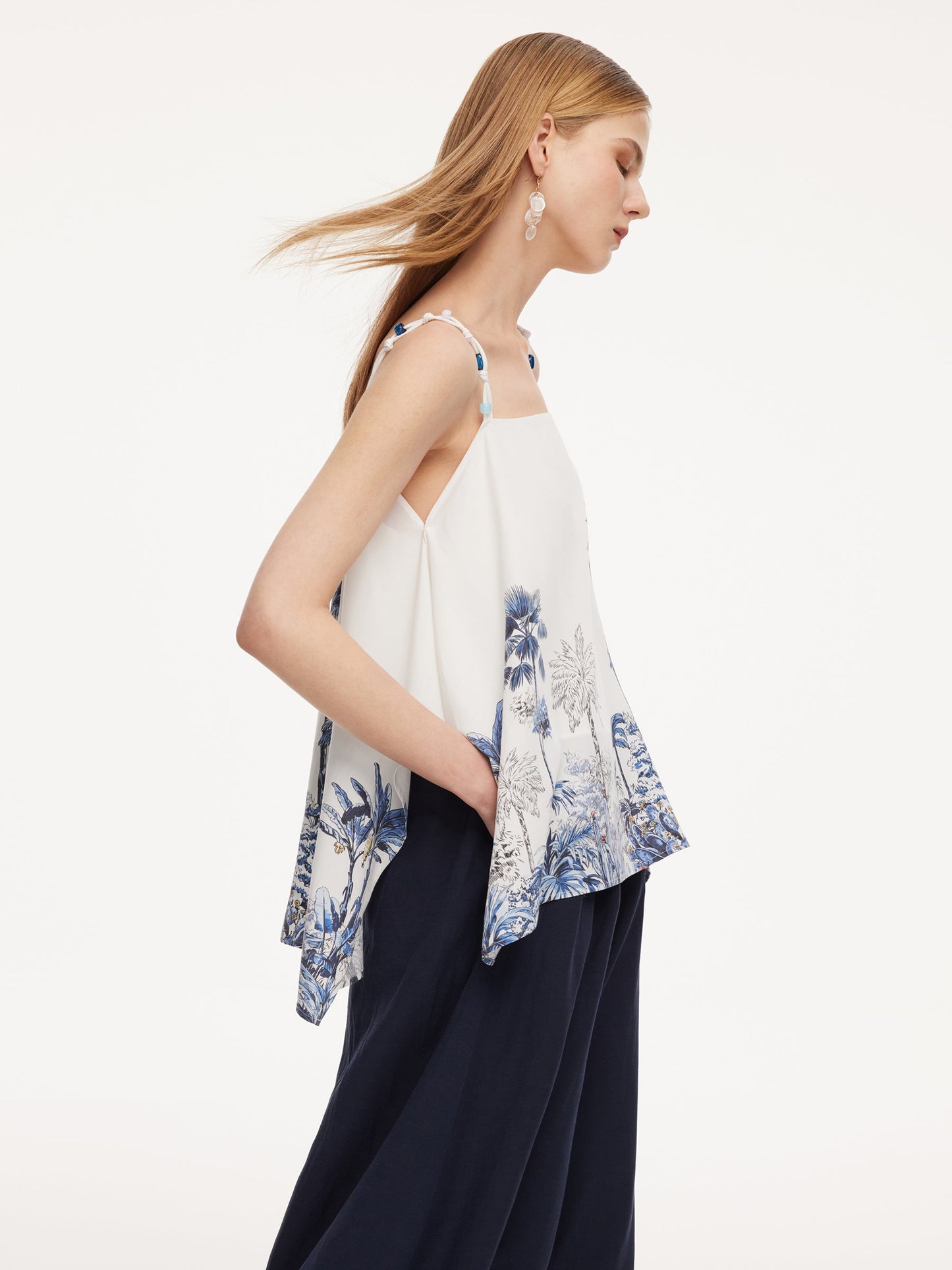 Tencel Linen Blend Floral Printed Women Camisole