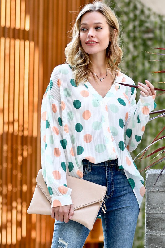 It's Like Loving You Pleated Button Down