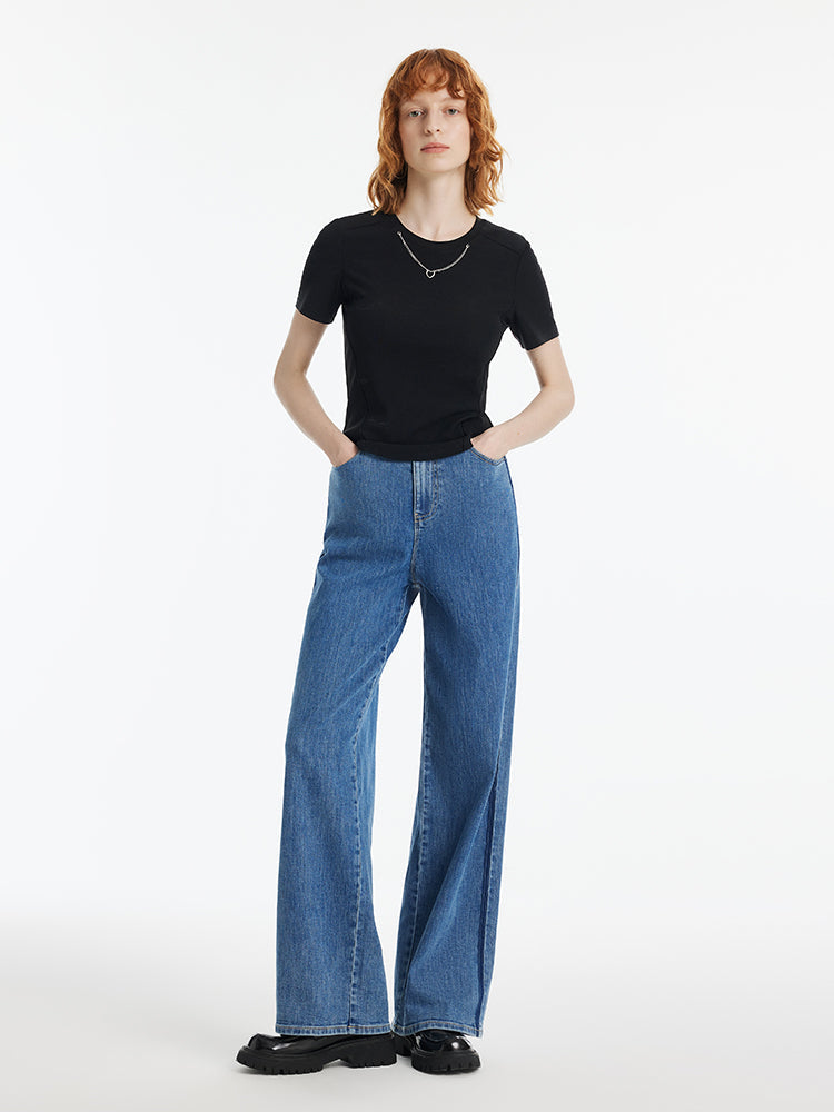 Slim Women T-shirt With Detachable Chain