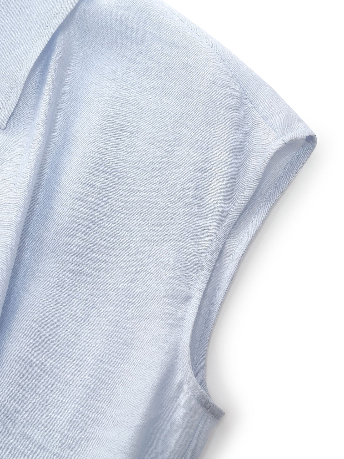 Tencel Acetate Linen Blend Cap Sleeve Women Midi Shirt Dress