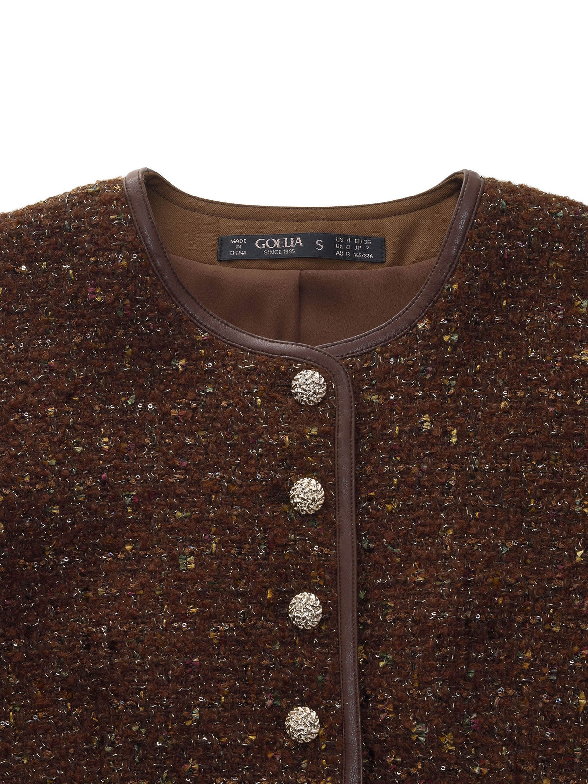 [Preview] Wool Blend Tweed Sequins Women Jacket