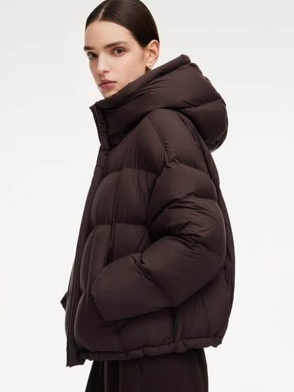 Lightweight Water-repellent Hooded Goose Down Jacket