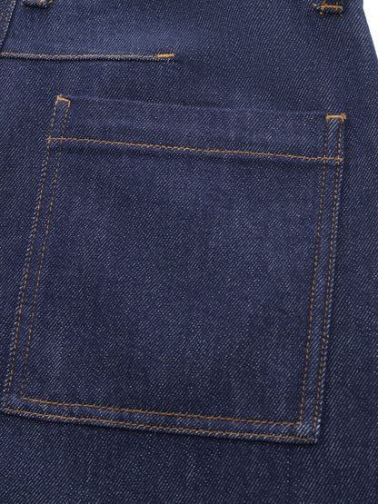 Denim Curved-Leg Women Jeans With Leather Belt