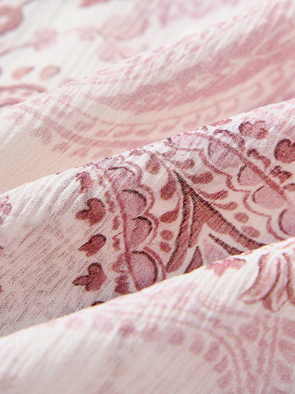 10MM Mulberry Silk Back Tie Paisley Print Women Maxi Dress