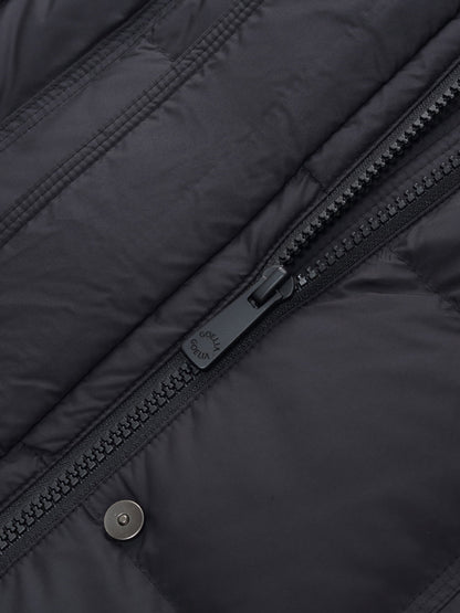 Windproof Hooded Goose Down Coat With Belt