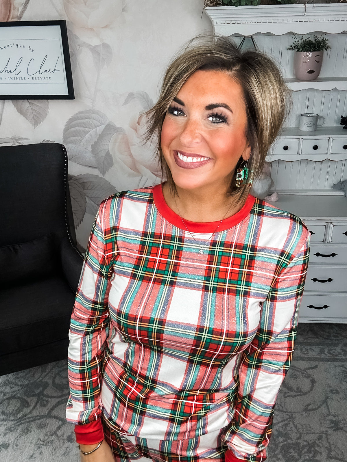 Mrs. Claus Plaid Christmas Pajamas
