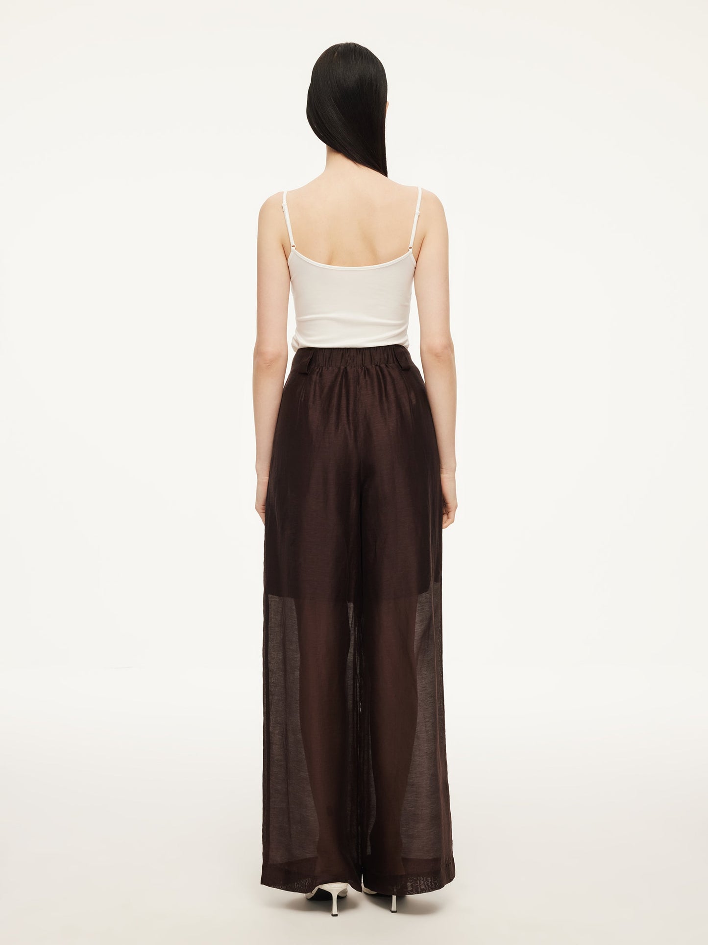 Tencel Linen Blend Women Straight Leg Pants