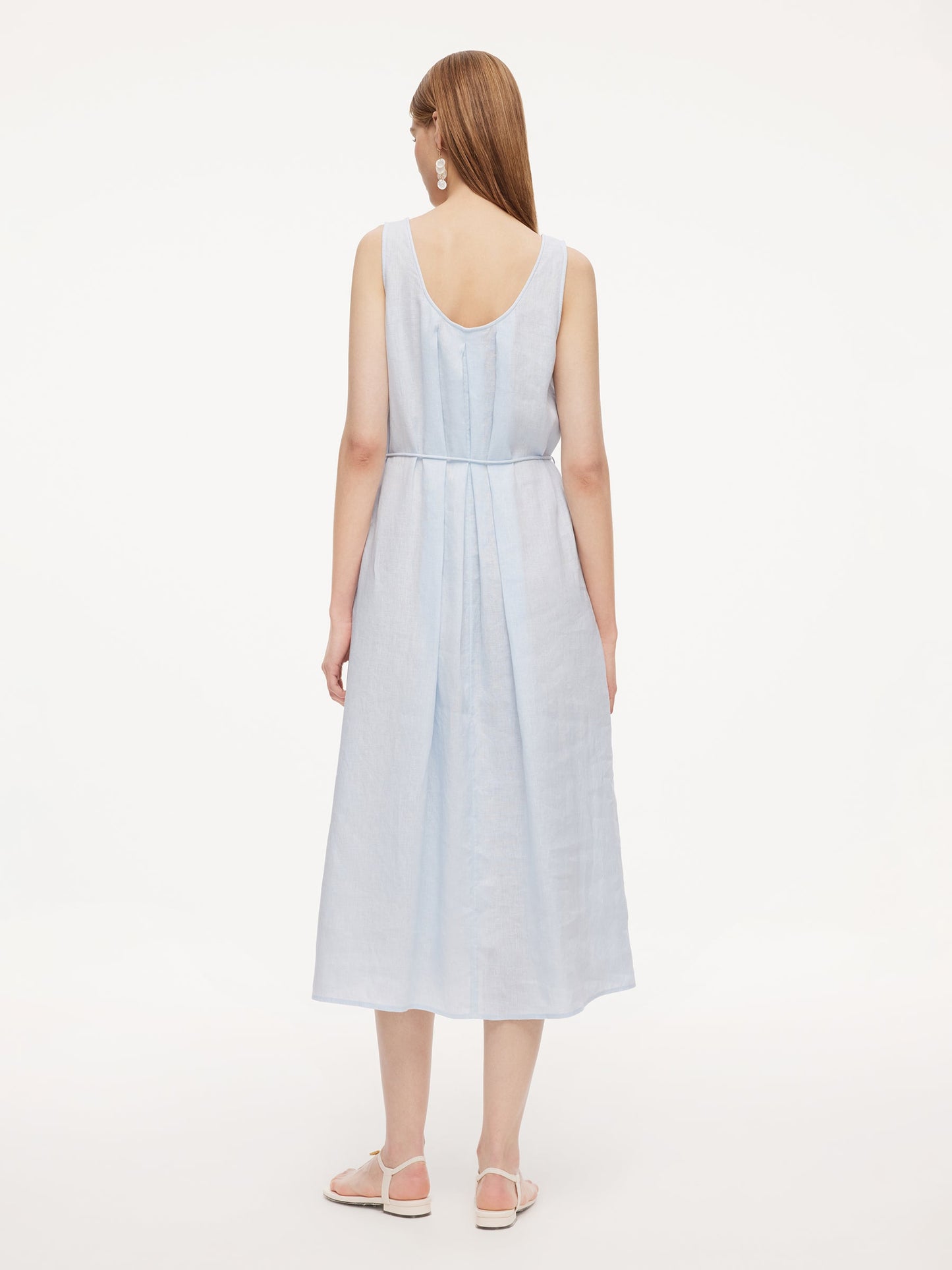 100% Linen Women Sleeveless Maxi Dress
