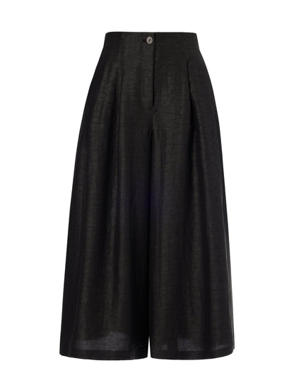 18MM Gambiered Canton Gauze Women High-Waisted Culottes