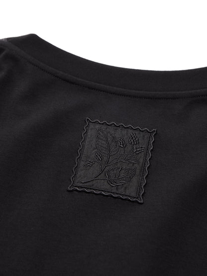 18MM Gambiered Canton Gauze Unisex Patchwork T-Shirt
