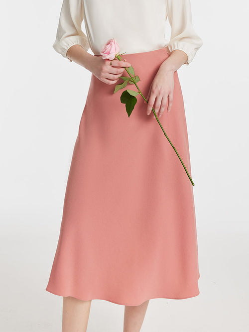 Acetate A-Line High-Waisted Women Half Skirt