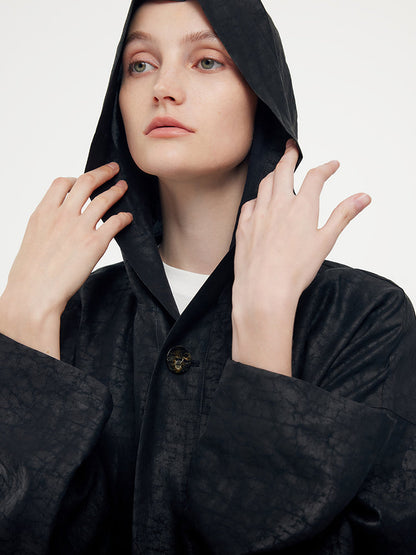 18 Momme Xiang Yun Silk Hooded Unisex Trench Coat