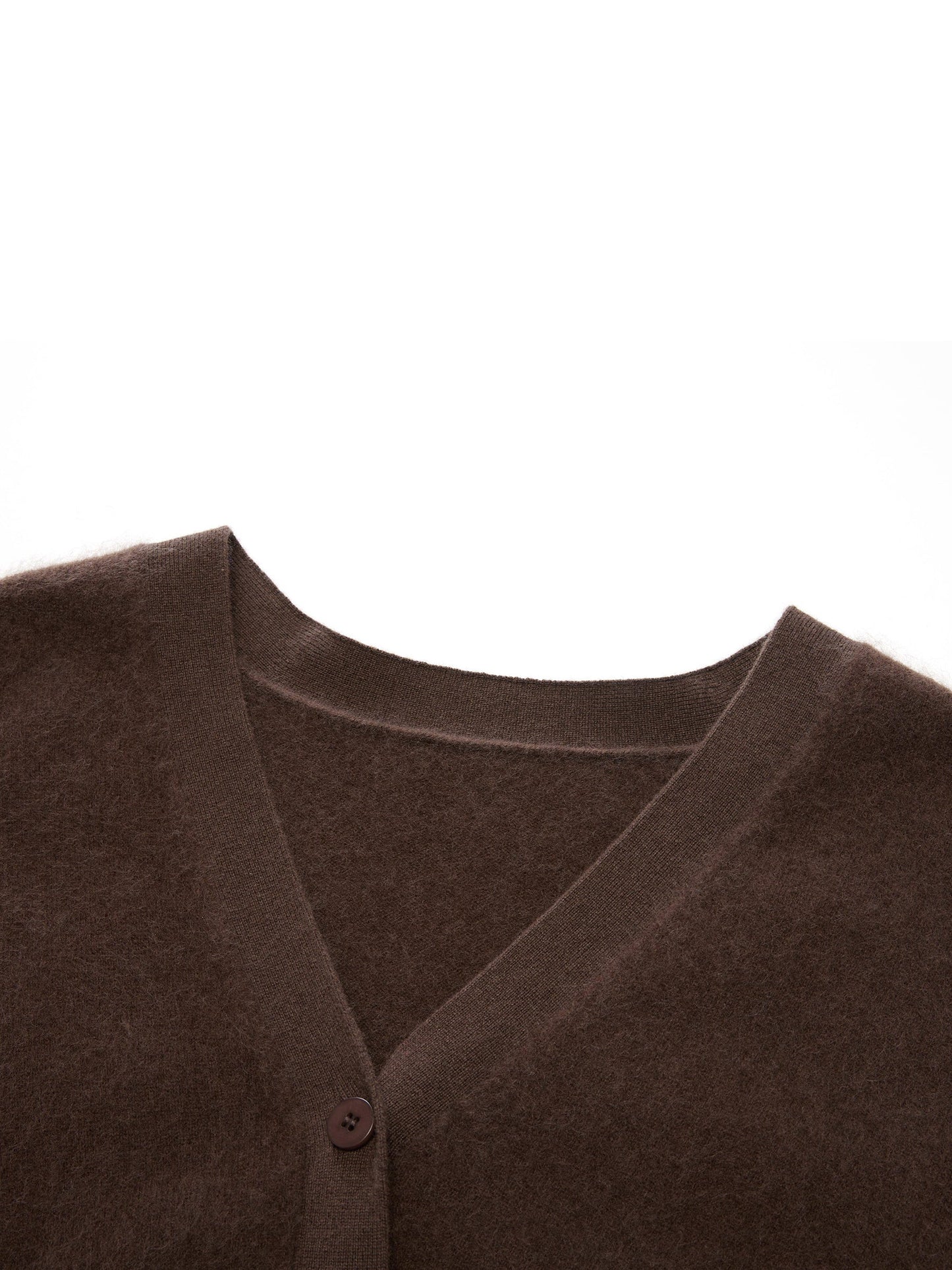 100% Brushed Wool V-Neck Women Cardigan