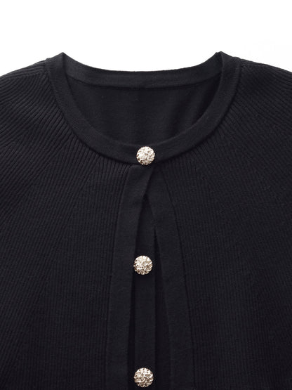 Tencel Blend Capelet Women Knit Mini Dress