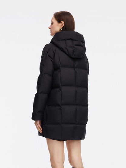 Windproof H-Line Hooded Goose Down Coat