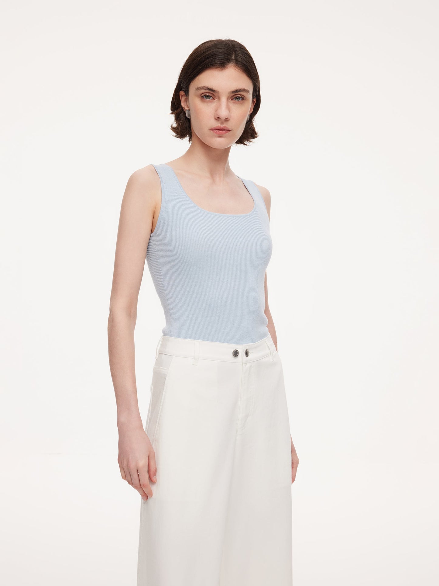Square Neck Women Knit Tank Top