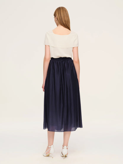 Tencel Blend Adjustable Waist Women A-Line Culottes