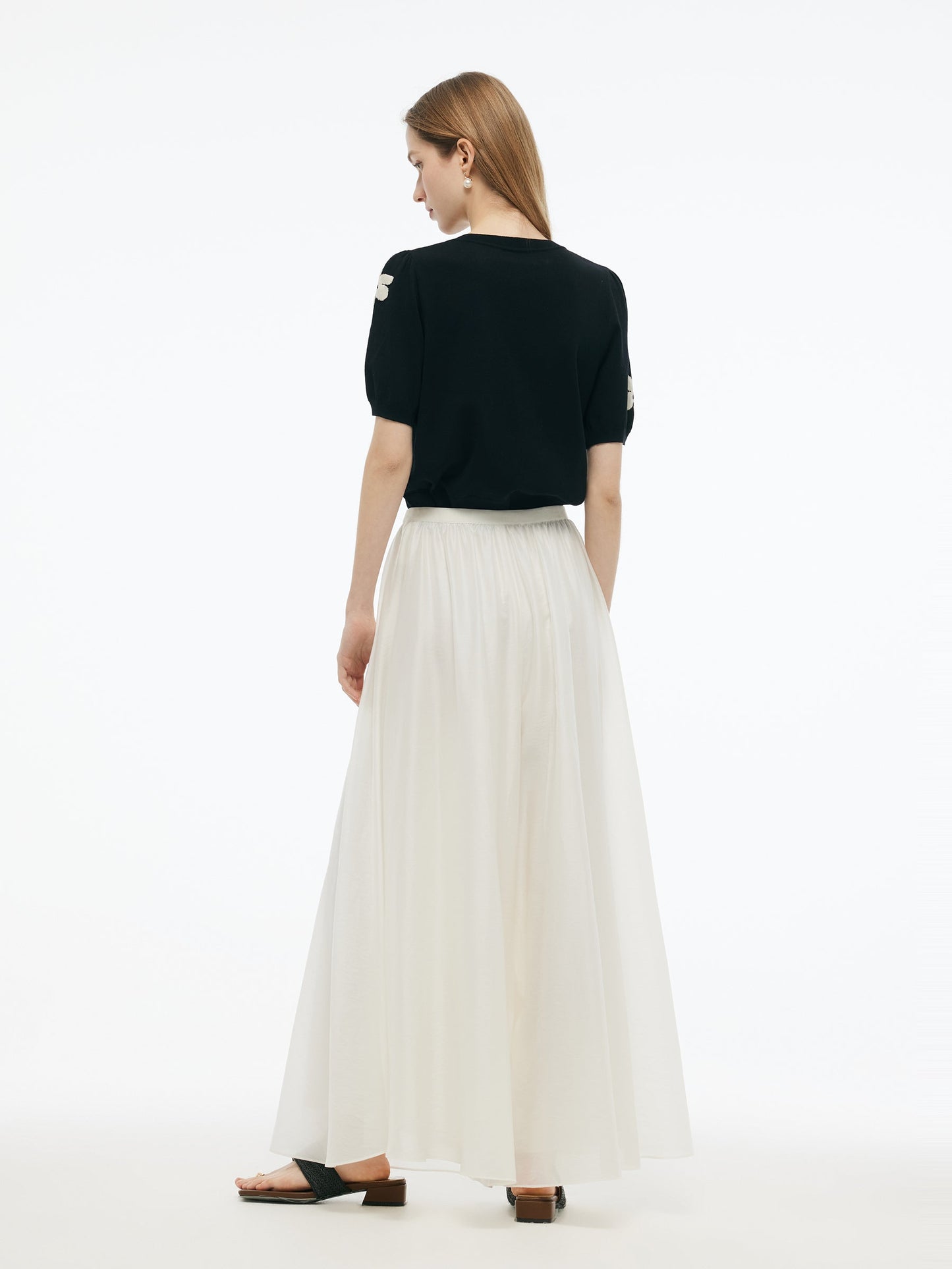 Tencel Blend A-Line Elastic Waist Women Culottes