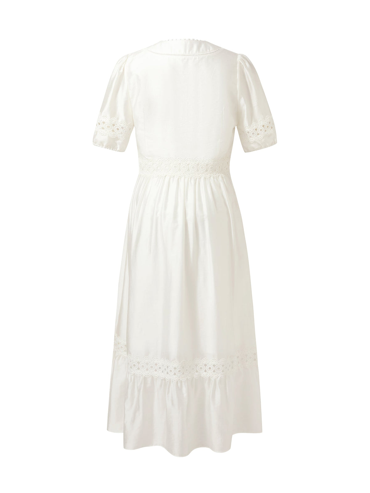 Tencel Blend Patchwork Lace Women Maxi Dress